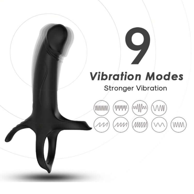 ARMONY - DILDO COM ANEL E VIBRADOR PRETO Sexshoptuga 