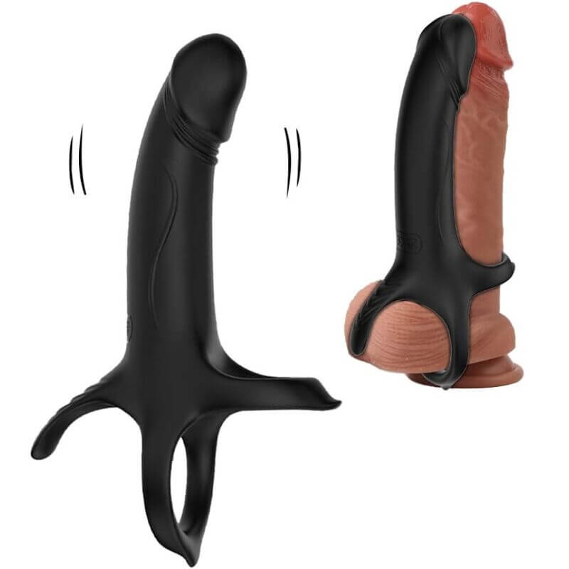 ARMONY - DILDO COM ANEL E VIBRADOR PRETO Sexshoptuga 