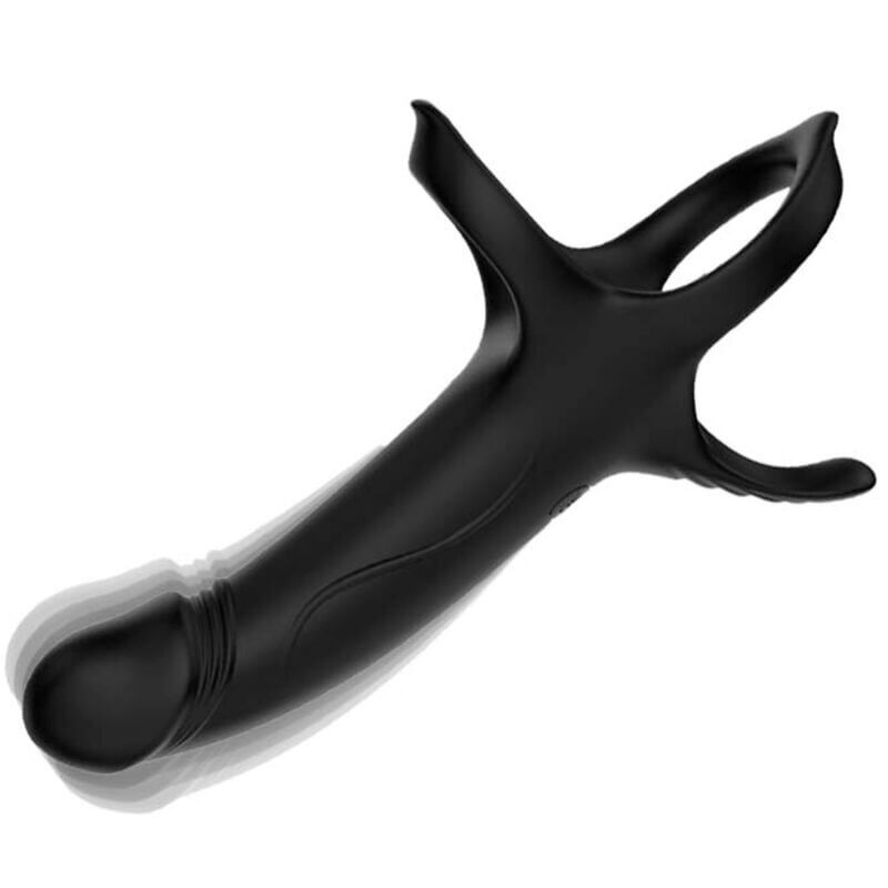 ARMONY - DILDO COM ANEL E VIBRADOR PRETO Sexshoptuga 