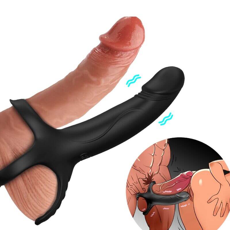 ARMONY - DILDO COM ANEL E VIBRADOR PRETO Sexshoptuga 