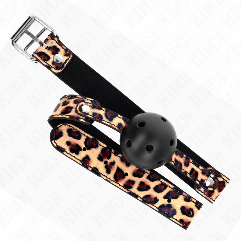 KINK - BOLA RESPIRÁVEL LEOPARDO 4,5 CM MORDAÇA 65 x 2,5 CM Sexshoptuga 