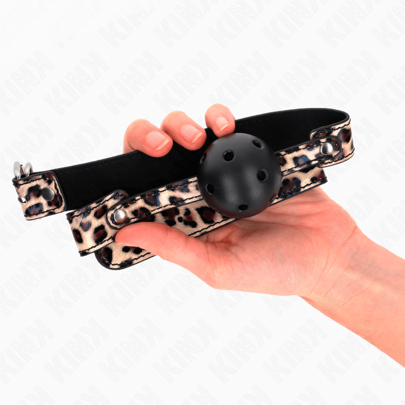 KINK - BOLA RESPIRÁVEL LEOPARDO 4,5 CM MORDAÇA 65 x 2,5 CM Sexshoptuga 