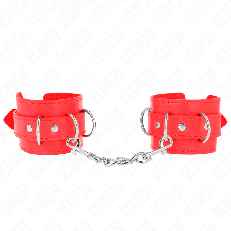 KINK - 3 ADJUSTABLE D-RING WRIST RESTRAINTS RED 17.5-25 CM X 6 CM