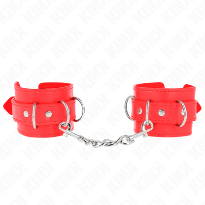 KINK - 3 ADJUSTABLE D-RING WRIST RESTRAINTS RED 17.5-25 CM X 6 CM