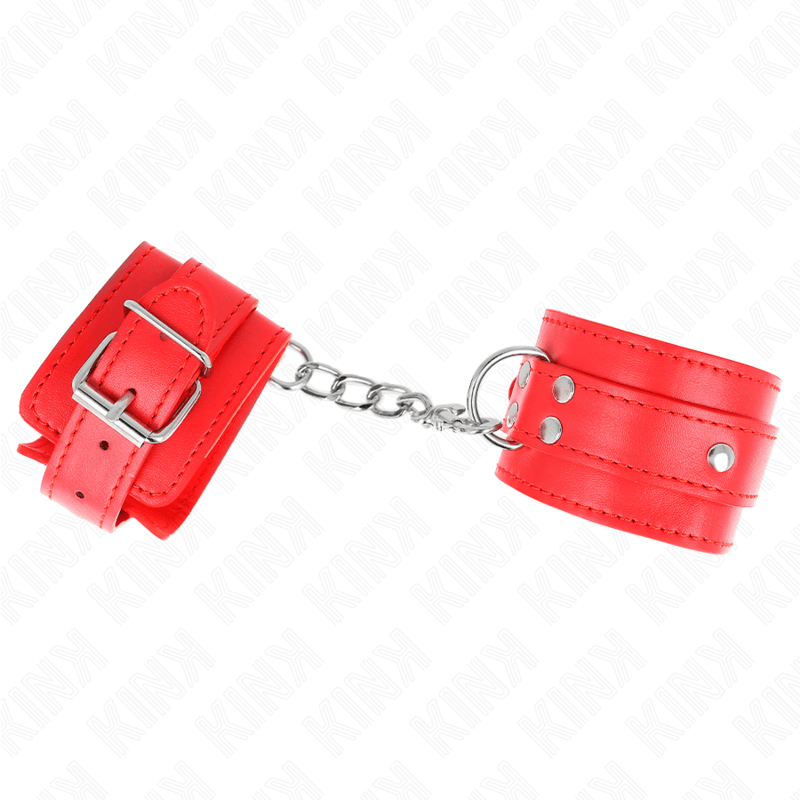 KINK - 3 ADJUSTABLE D-RING WRIST RESTRAINTS RED 17.5-25 CM X 6 CM