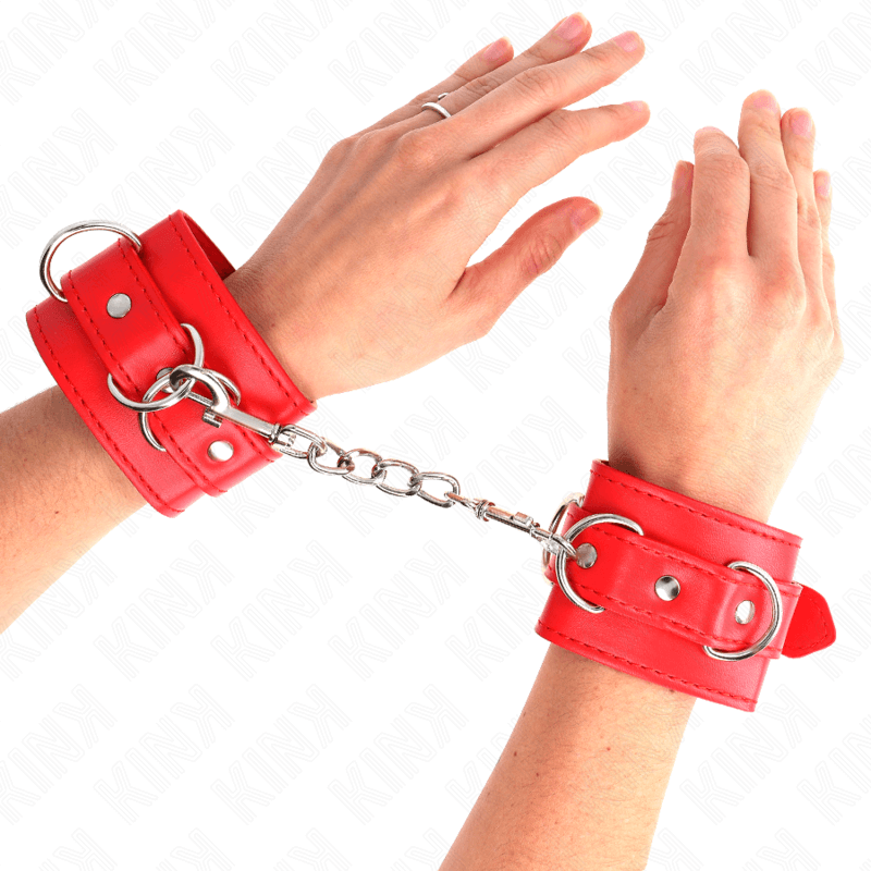 KINK - 3 ADJUSTABLE D-RING WRIST RESTRAINTS RED 17.5-25 CM X 6 CM