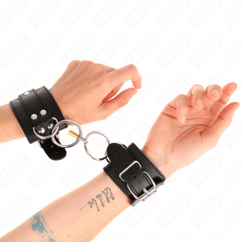 KINK - ADJUSTABLE BLACK O-RING LOCKED WRIST RESTRAINTS 20-28CM X 5.5CM