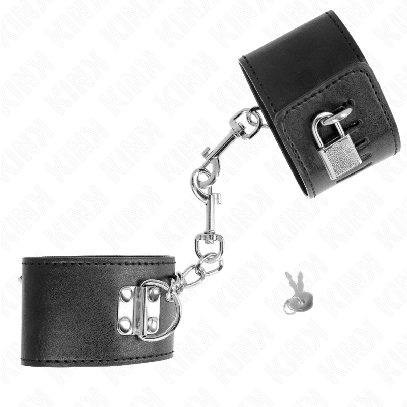 KINK - PULSO COM FECHO DE CADEADO PRETO AJUSTÁVEL 16-23 CM X 5,5 CM Sexshoptuga 