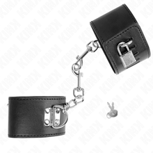 KINK - PULSO COM FECHO DE CADEADO PRETO AJUSTÁVEL 16-23 CM X 5,5 CM Sexshoptuga 