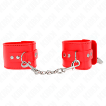 KINK - PUNHOS COM FECHO DE CADEADO VERMELHO AJUSTÁVEL 16-23 CM X 5,5 CM Sexshoptuga 