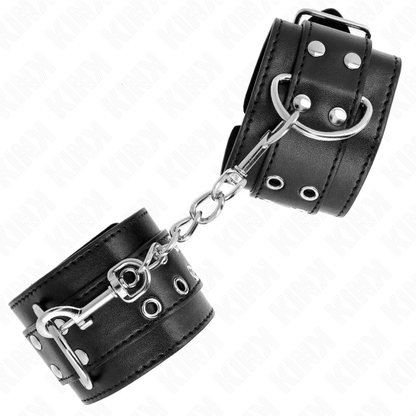 KINK - BLACK ADJUSTABLE DOUBLE BUCKLE CUFFS 19-26 CM