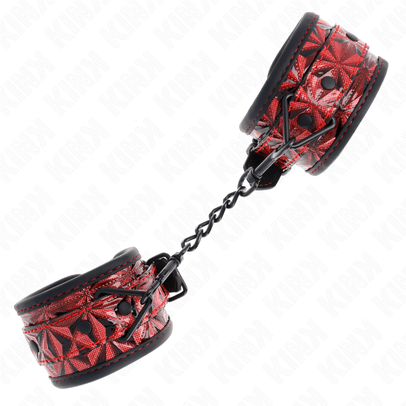 KINK - ADJUSTABLE DARK RED DIAMOND PATTERN WRIST 17-26 CM X 5.5 CM