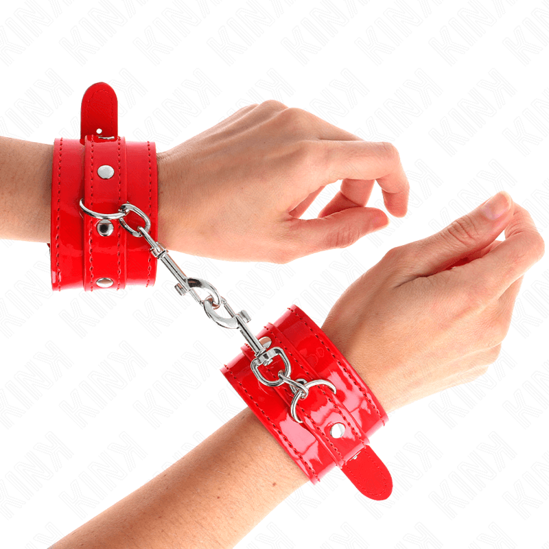 KINK - BRIGHT RED HAND CUFF ADJUSTABLE 23-33 CM