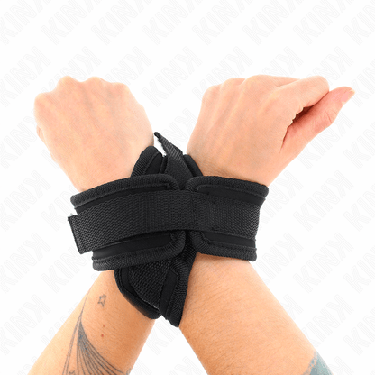 KINK - BLACK CROSSED CUFFS 34 X 5.5 CM