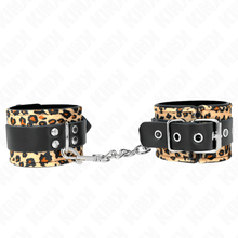 KINK - RETENÇÃO DE PULSO DE COURO REAL LEOPARDO AJUSTÁVEL 18-29 CM X 5,5 CM Sexshoptuga 