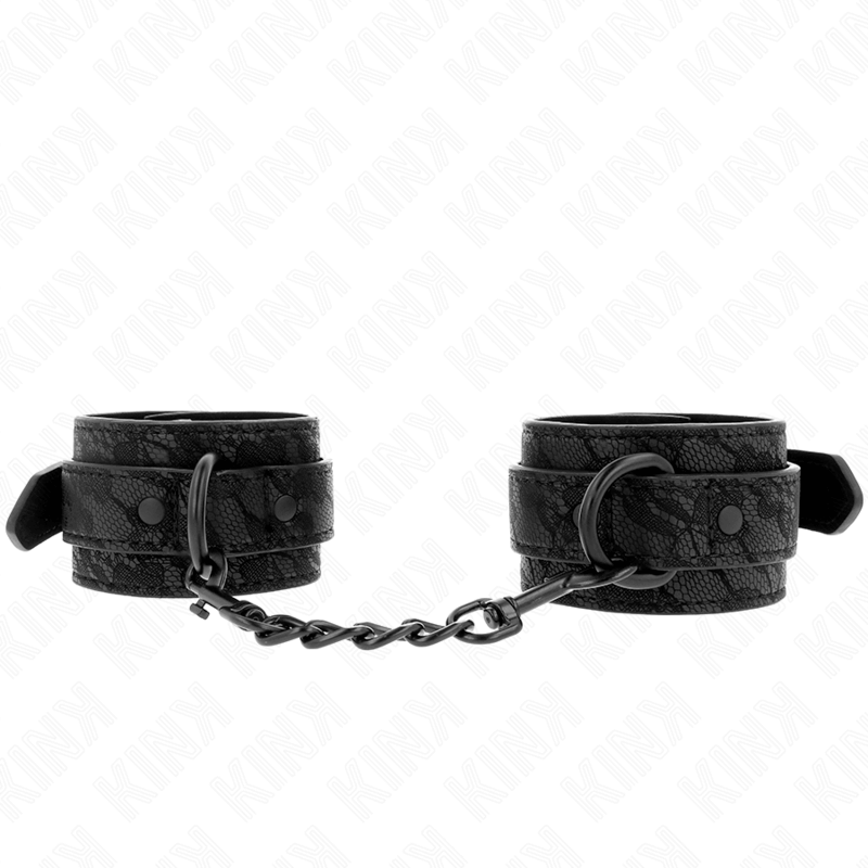 KINK - PUNHOS COBERTOS DE RENDA ESCURA AJUSTÁVEIS PRETO 19-26 CM Sexshoptuga 