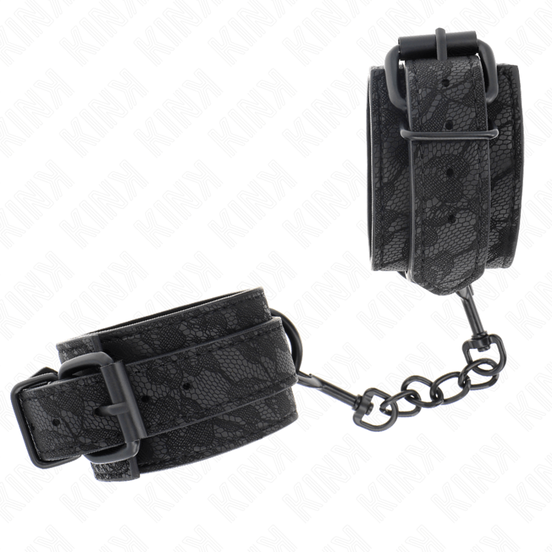 KINK - PUNHOS COBERTOS DE RENDA ESCURA AJUSTÁVEIS PRETO 19-26 CM Sexshoptuga 