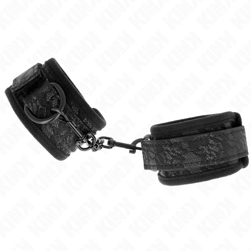 KINK - PUNHOS COBERTOS DE RENDA ESCURA NEOPRENE AJUSTÁVEL PRETO 20-29 CM X 5 CM Sexshoptuga 