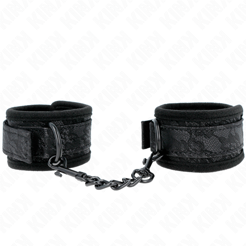 KINK - PUNHOS COBERTOS DE RENDA ESCURA NEOPRENE AJUSTÁVEL PRETO 20-29 CM X 5 CM Sexshoptuga 