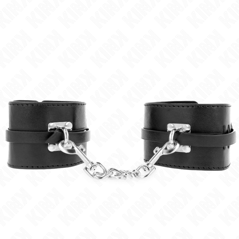 KINK - REMOÇÕES DE PULSO COM BLOQUEIO DELUXE PRETO AJUSTÁVEIS 14,5-21 CM X 6 CM Sexshoptuga 