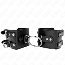 KINK - FIXED CUFFS WITH RING AND ADJUSTABLE BLACK BRACES 17-22 CM X 6.5 CM Sexshoptuga 