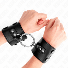 KINK - FIXED CUFFS WITH RING AND ADJUSTABLE BLACK BRACES 17-22 CM X 6.5 CM Sexshoptuga 