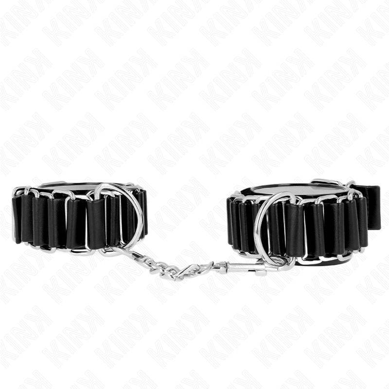 KINK - BLACK ADJUSTABLE HINGED THIN WRIST RESTRAINTS 16-22CM X 3.5CM