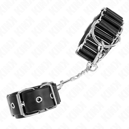 KINK - BLACK ADJUSTABLE HINGED THIN WRIST RESTRAINTS 16-22CM X 3.5CM