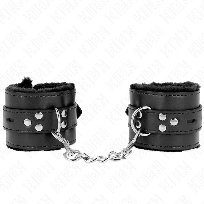 KINK - BLACK SQUARE HOLES LEATHER LINING WRIST WITH ADJUSTABLE BLACK BELT 17-29 CM X 6 CM