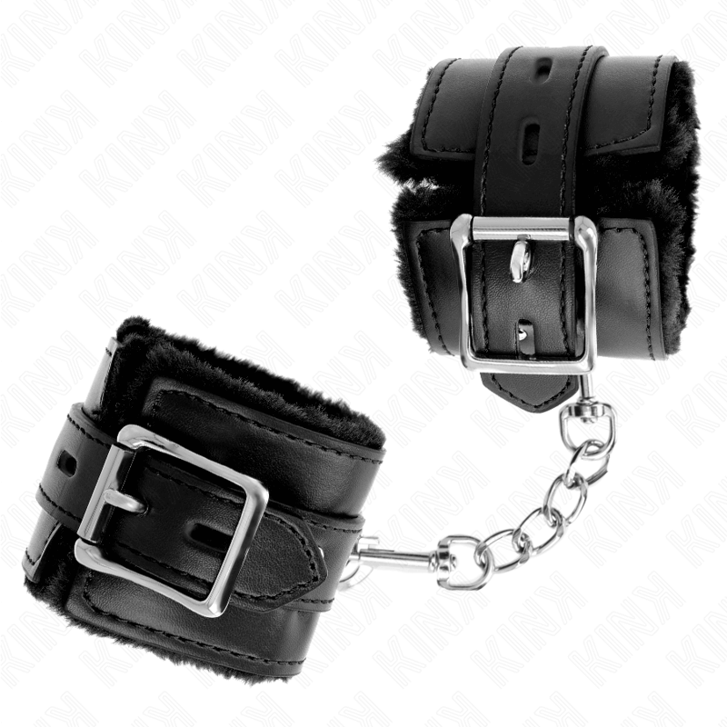 KINK - BLACK SQUARE HOLES LEATHER LINING WRIST WITH ADJUSTABLE BLACK BELT 17-29 CM X 6 CM