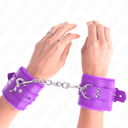 KINK - PURPLE SQUARE HOLES LEATHER LINING WRIST WITH ADJUSTABLE PURPLE BELT 17-29 CM X 6 CM