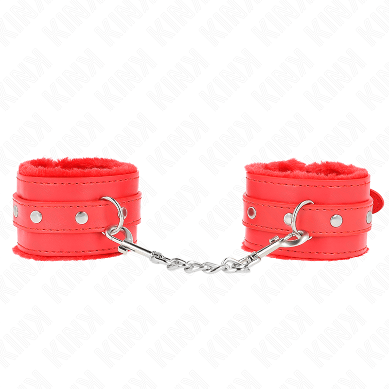 KINK - PULSO PREMIUM FORRO DE PELE VERMELHO COM CINTO VERMELHO AJUSTÁVEL 17-29 CM X 6 CM Sexshoptuga 