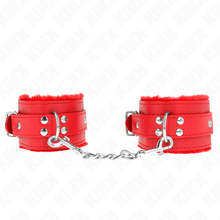 KINK - RED LEATHER LINING WRIST WITH ADJUSTABLE RED BELT 17-29 CM X 6 CM Sexshoptuga 