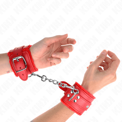 KINK - RED LEATHER LINING WRIST WITH ADJUSTABLE RED BELT 17-29 CM X 6 CM