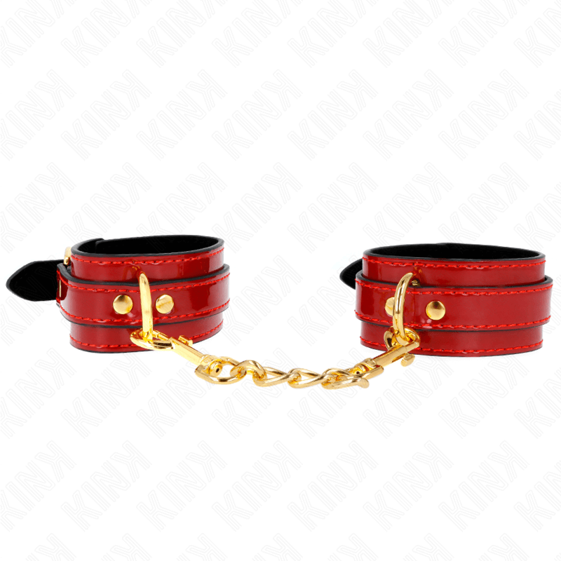 KINK - PUNHOS JOANNA ANGEL VERMELHO AJUSTÁVEL COM CORRENTE DE OURO 16,5-26 CM X 4 CM Sexshoptuga 