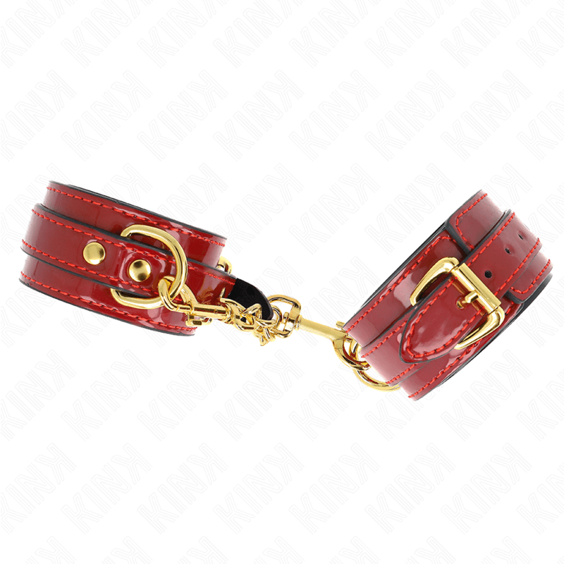 KINK - PUNHOS JOANNA ANGEL VERMELHO AJUSTÁVEL COM CORRENTE DE OURO 16,5-26 CM X 4 CM Sexshoptuga 