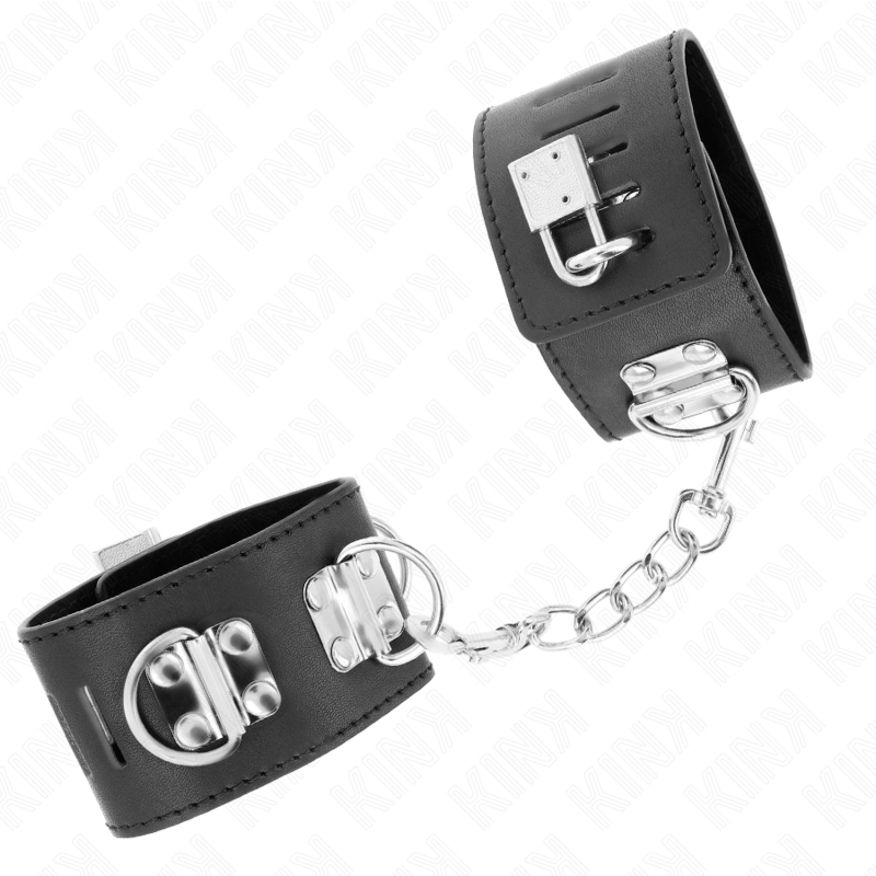 KINK - PUNHOS MULTIPOSIÇÕES COM FECHO DE CADEADO PRETO AJUSTÁVEIS 16-23 CM X 5,5 CM Sexshoptuga 