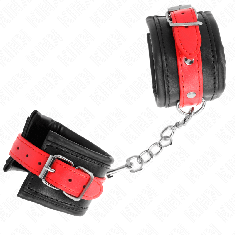 KINK - PULSO PRETO COM CINTO VERMELHO AJUSTÁVEL 17-28 CM X 6 CM Sexshoptuga 