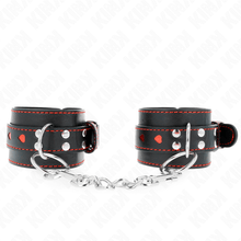 KINK - BLACK WRIST CHAIN ​​WITH ADJUSTABLE RED HEART INSERT 21-28 CM X 5.5 CM Sexshoptuga 