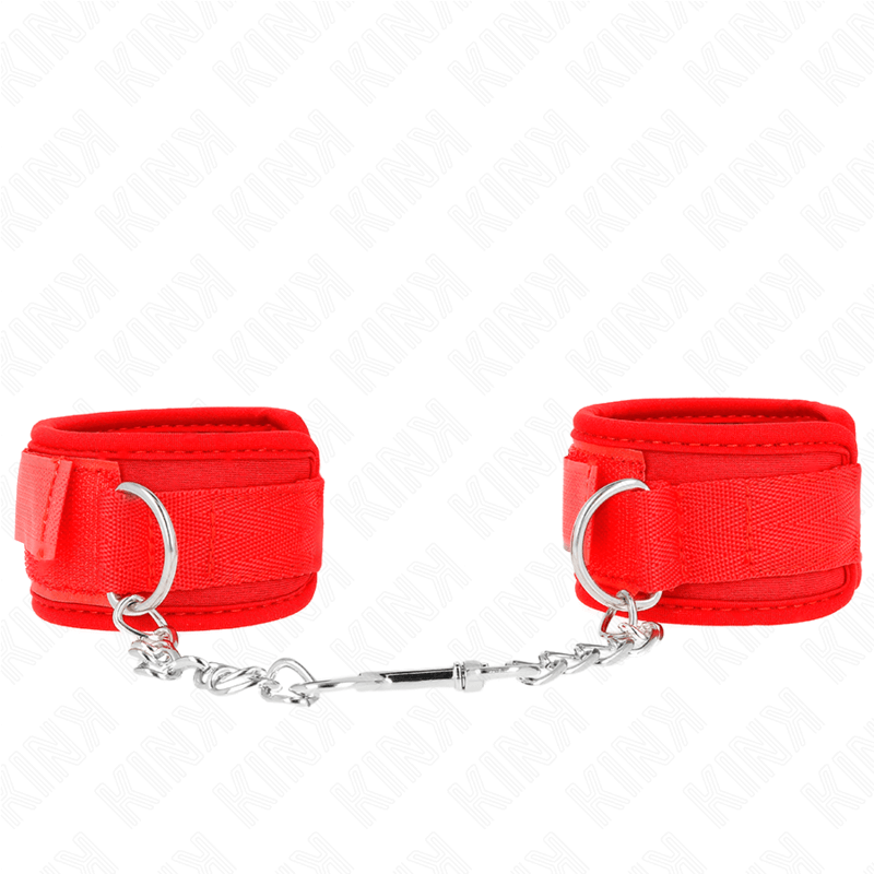 KINK - RED NEOPRENE WRISTBANDS 42 X 5 CM