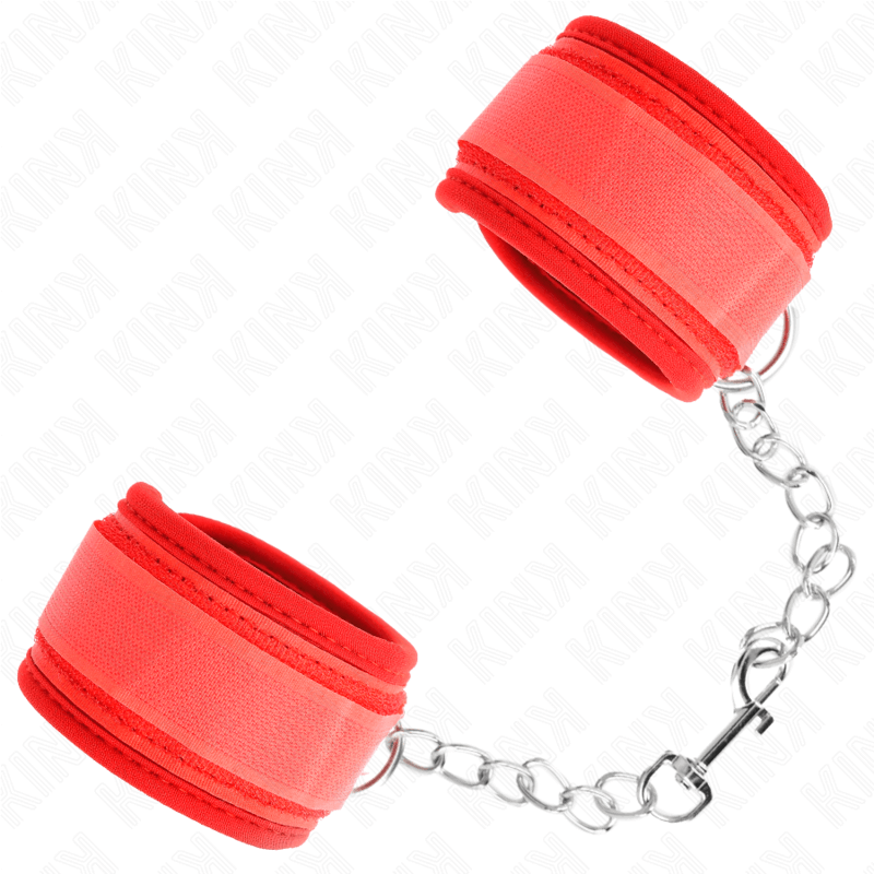 KINK - RED NEOPRENE WRISTBANDS 42 X 5 CM