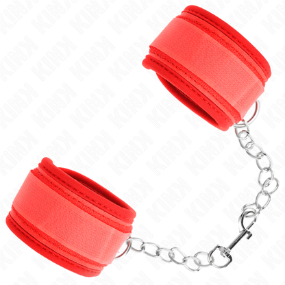 KINK - RED NEOPRENE WRISTBANDS 42 X 5 CM