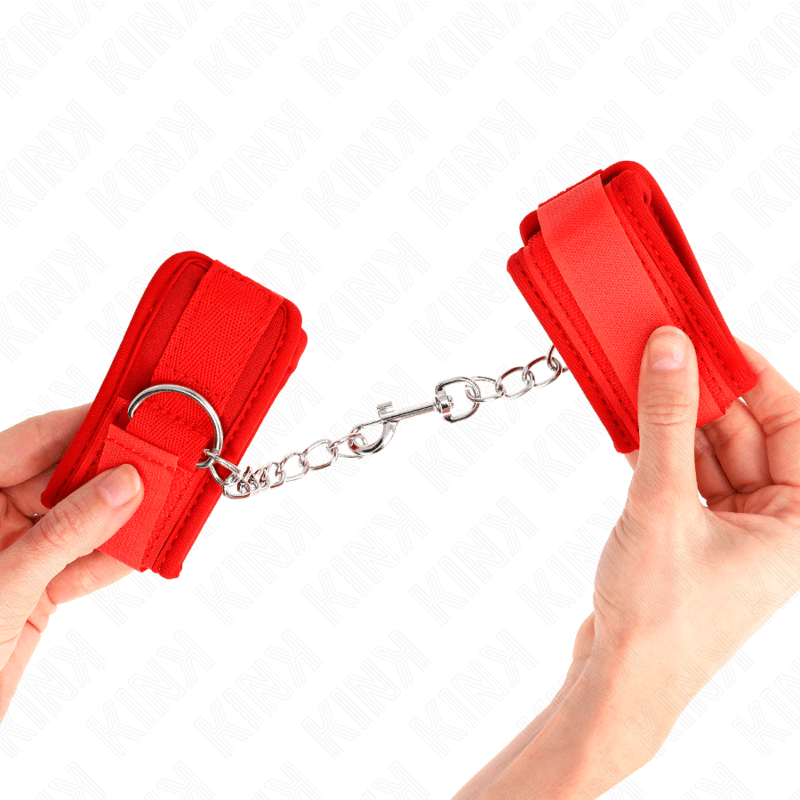 KINK - RED NEOPRENE WRISTBANDS 42 X 5 CM