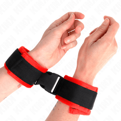 KINK - WRIST RESTRAINTS NYLON BIND HOOK&amp;LOOP BLACK MODEL 1 ADJUSTABLE 25-35 CM X 6 CM