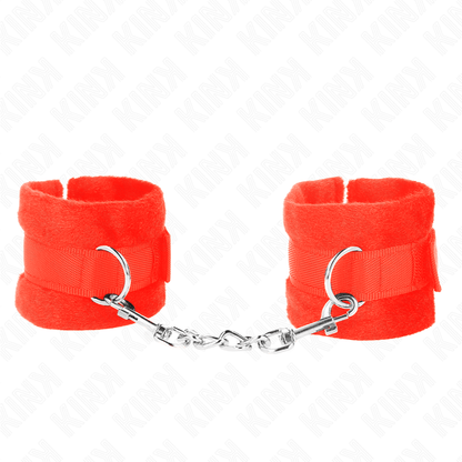 KINK - RED BEGINNER LEATHER HANDCUFFS 30 X 7 CM