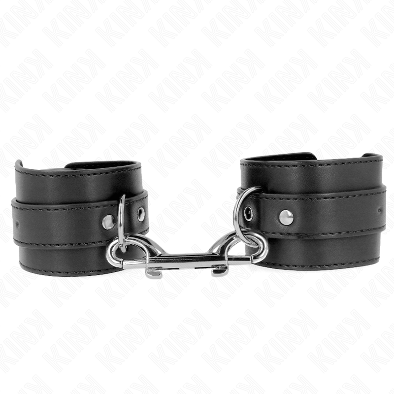 KINK - RETENÇÕES DE PULSO - LINHA DE REBITE ÚNICA E FIVELA GRANDE PRETA AJUSTÁVEL 17-28 CM X 5 CM Sexshoptuga 