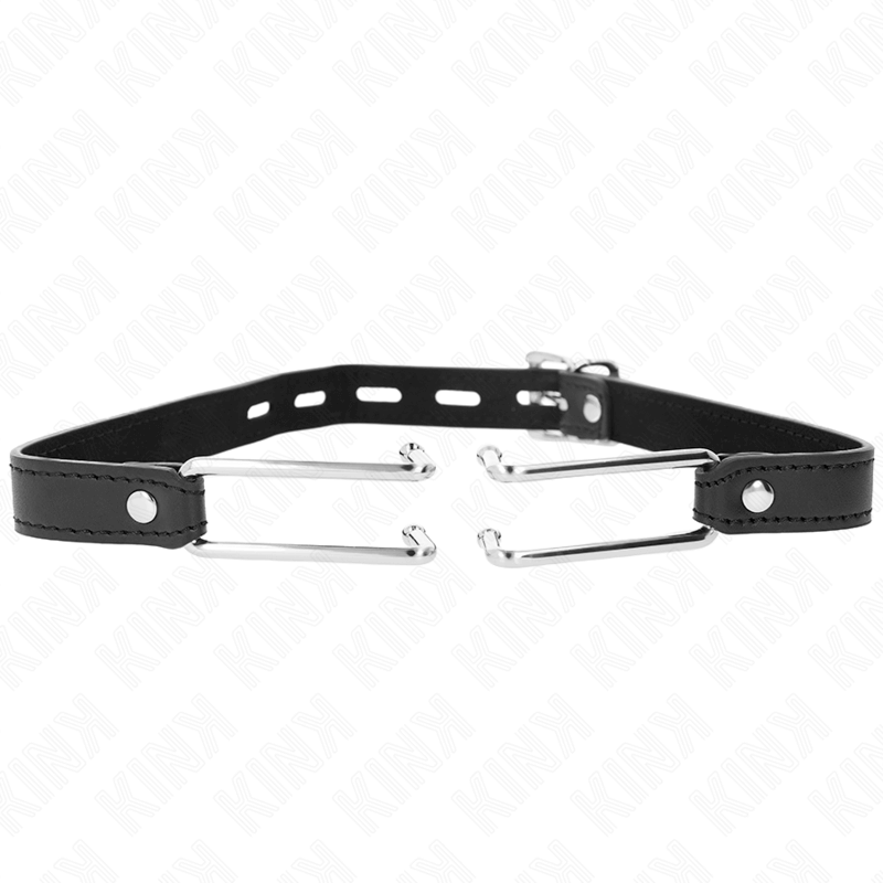 KINK - MORDAÇA DE GANCHO DE METAL 11,5 CM COM ALÇA DE COURO AJUSTÁVEL 39-58 CM X 2 CM Sexshoptuga 