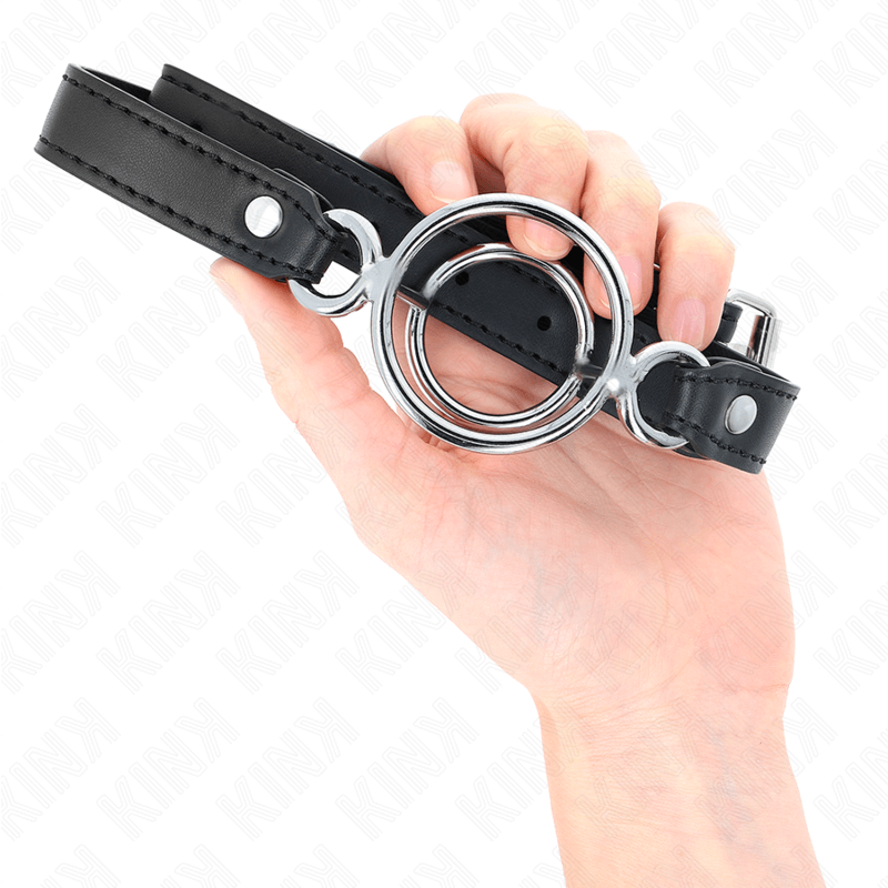 KINK - GAG COM MÚLTIPLOS O-RINGS 5 CM PRETO 63 X 2,5 CM Sexshoptuga 