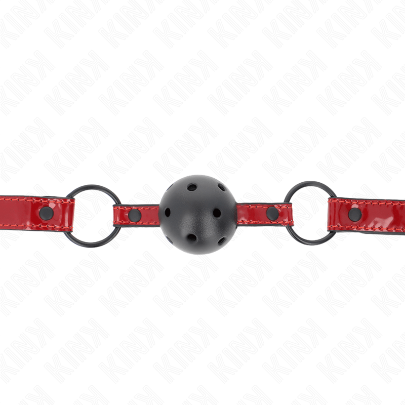 KINK - BOLA DE COURO BRILHANTE 4,5 CM MORDAÇA 63,5 X 2 CM AJUSTÁVEL 41 X 59 CM Sexshoptuga 