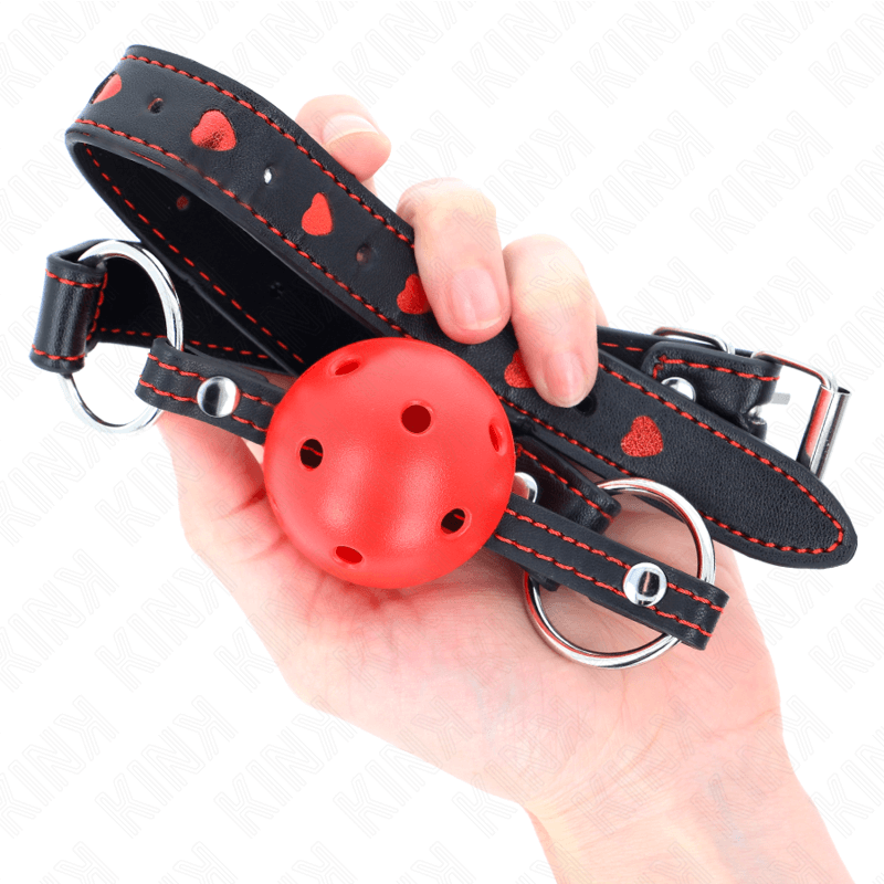 KINK - MORDAÇA DE BOLA VERMELHA OCA DURO MODELO 2 65 x 2,5 CM Sexshoptuga 